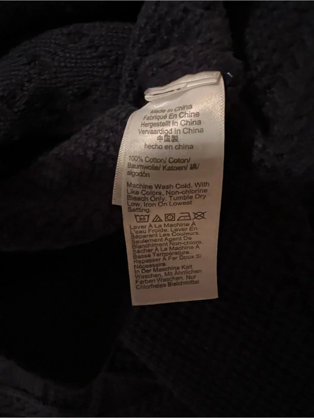 J Crew 100% CottonClassic Cable Knit Sweater - Navy Medium